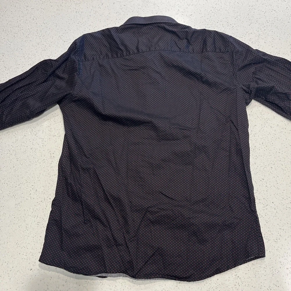 Barabas‎ Mens XL Black Red Polka Dot Print Long Sleeve Button Up Shirt